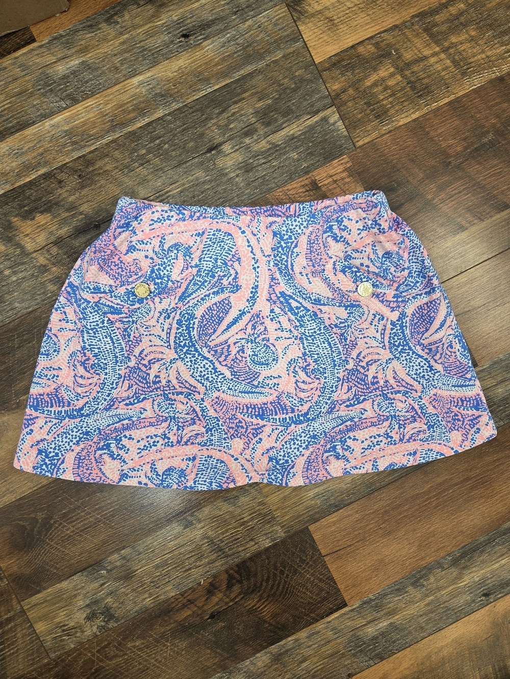 Lilly Pulitzer Madison Skort Coastal Blue Maybe Gator Print, Size XS
